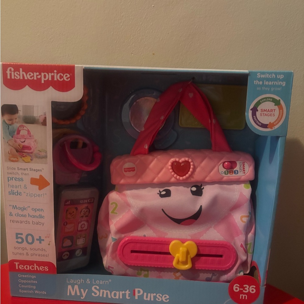 BRAND NEW : Fisher-Price Laugh & Learn My Smart Purse - Pink and Red